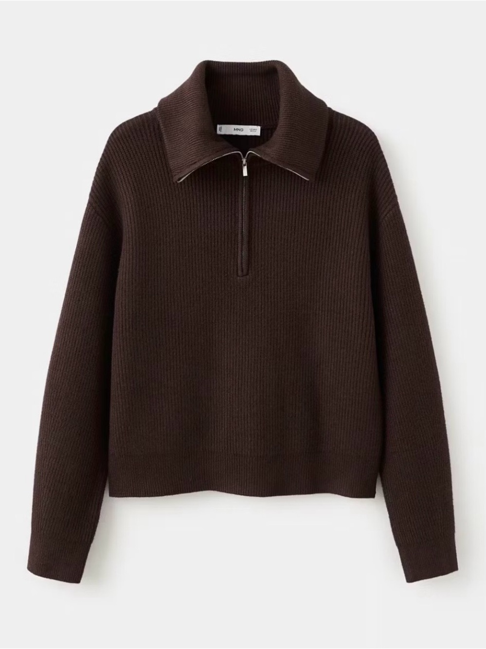 Mango Women’s Half-Zip Ribbed Sweater